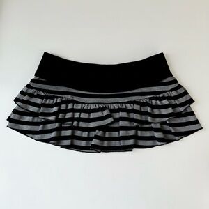 Black and Gray Striped Women's Skirt